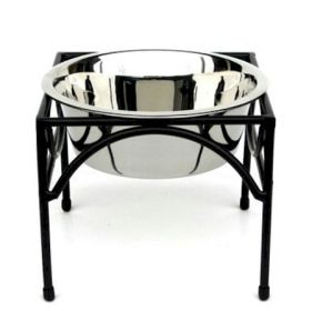 Regal Raised Dog Feeder Stainless Steel Bowl Detachable (Option: Large)