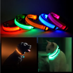 Dog Collar LED Safety Halo Style 360 Degree Glowing Rechargeable CCS (Specification: RED/SMALL)