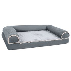 iMounTEK Dog Sofa Bed Plush Suede Egg Crate Foam Removable Washable Non Slip Moisture Barrier Durable Cozy Warm Puppy Comfort Supportive (Option: DarkGrey_2XL)