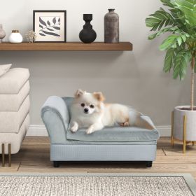 PawHut Luxury Dog Couch Fancy Furniture Hidden Storage Plush Lounge Bed Elevated Look Premium Design (Option: Light Gray)