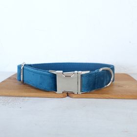 Thick Velvet Dog Collar Leash Bowtie Set Adjustable Premium Luxury Formal CCS (Option: B-XL)