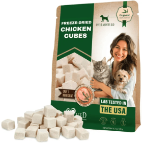 Unbranded Freeze Dried Chicken Cubes Dog Treats High Protein Human Grade All Natural Muscle Coat Skin Support Clean Snack Design (Option: 1PC)