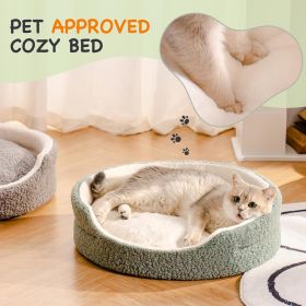 MEWOOFUN Washable Dog Bed Green Round Orthopedic Non Slip High Quality Cozy 23 Diameter Versatile (Option: WP132)