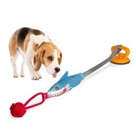 PROKEl Shark Shaped Interactive Toy Twine Ball Dog Suction Cup Chew Squeak Durable Play Stimulation (Option: Sucker sharks)