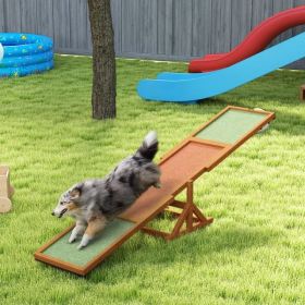 Unbranded Wooden Dog Agility Seesaw Training Exercise Equipment Weather‑Resistant 83 L 16 W 14 H Gray Teeter Board Obstacle (Option: Orange)