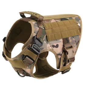 Unbranded Dog Harness Luxury Leash Set Chest Nylon Camouflage Safety Tactical Leash Set Durable Rustic (Option: Camouflage-S)