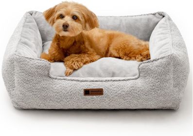 MEWOOFUN Rectangle Dog Bed Washable Warming Calming Anti Slip Bottom Soft Plush Cushion Durable Indoor Resting Design (Option: WP162)