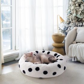 MEWOOFUN Donut Dog Bed 23x23 Round Washable Non Slip Bottom Plush Fluffy Soft Supportive Cozy Indoor Cushioning Nesting Durable (Option: WP159)