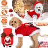 Meigu Pet Christmas Costume Antlers Santa Pattern Classic Color Matching Soft Skin‑Friendly Festive Holiday Puppy