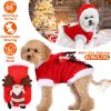 Meigu Pet Christmas Costume Antlers Santa Pattern Classic Color Matching Soft Skin‑Friendly Festive Holiday Puppy