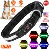 Unbranded LED Dog Collar Rechargeable Waterproof Adjustable Light Up Visibility Safety Design Nine Color Modes Night Walking Dogs