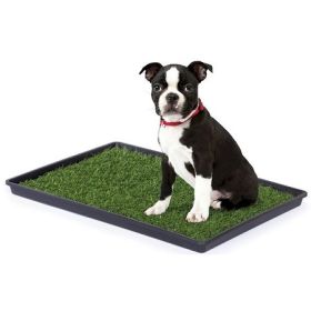 Unbranded Tinkle Turf Pad Faux Grass Potty Training Indoor Synthetic Dog Relief Surface Durable Easy Clean Housebreaking Support (Option: Small)