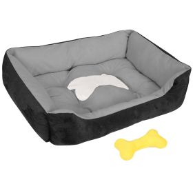 PetLuv Dog Rest Cushion Deluxe Soft Warm Comfort Mat Non Slip Cozy Support Sleep Pad Oxford Fabric Indoor Resting Surface (Option: Black_L)