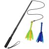 Unbranded Extendable Training Flirt Pole Dogs Adjustable Aluminum Lure Pole Long Nylon Rope Two Replaceable Plush Toys Outdoor Exercise
