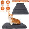 Aonai Long Plush Dog Bed Egg Crate Sponge Non Slip Bottom Cozy Warm Durable Removable Cover Puppy Supportive Sleep Design