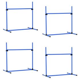Unbranded 4‑Piece Dog Agility Training Equipment Set Height‑Adjustable Jumping Poles Exercise Practice Hurdles Fun (Option: Blue)