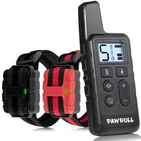 Unbranded Ultra 2 Dog Training System Dual Collars 198 Level Sound Vibration Static 1300 FT Range Waterproof (Option: Black)