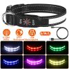 Unbranded LED Dog Collar Rechargeable Waterproof Adjustable Light Up Visibility Safety Design Nine Color Modes Night Walking Dogs