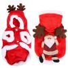 Meigu Pet Christmas Costume Antlers Santa Pattern Classic Color Matching Soft Skin‑Friendly Festive Holiday Puppy