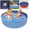 Unbranded Foldable Dog Pool Summer Cooling Outdoor Water Play Bathing Travel Easy Storage Heavy Duty PVC Pet Swimming Pool Durable Fun