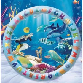 Unbranded Summer Cooling Dog Water Bed Cushion Ice Pad Sleeping Square Mat Puppies Dogs Kennels Cool Cold Comfort (Option: Ocean World 65cm-1PCS)