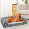 iMounTEK Dog Sofa Bed Plush Suede Egg Crate Foam Removable Washable Non Slip Moisture Barrier Durable Cozy Warm Puppy Comfort Supportive