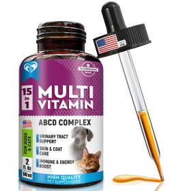 Multivitamin Liquid 15 In 1 Supplement Glucosamine Cranberry UTI Kidney Bladder Hip Joint Skin Arthritis Daily Wellness Design (Option: Beloved Pets)