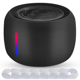 Unbranded Dog Water Fountain Free Fall Stream Quiet Pump Filtered Visible Level Protection Fresh Clean Oxygen Rich Safety Puppy (Option: Black)