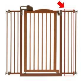 Richell Tall One Touch Gate II Extension Add On Lengthen Adjustable Metal Panel Secure Stable Barrier Expansion Indoor Safety Design (Option: Touch Gate II Extension in Brown)
