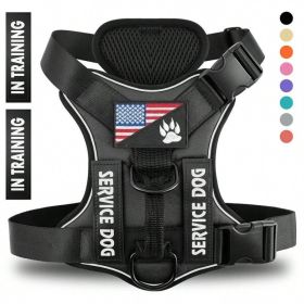 Unbranded Reflective Breathable Polyester Dog Harness Solid Color Adjustable Lightweight Step In Everyday (Option: Black-XS)