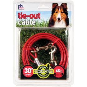 Prevue Duty Dog Tie Out Cable Thirty Foot Aircraft Grade Steel Core High Visibility Vinyl Coating Secure Outdoor Pet Movement Control (Option: out Cable Medium Duty)