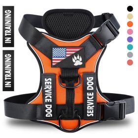 Unbranded Reflective Breathable Polyester Dog Harness Solid Color Adjustable Lightweight Step In Everyday (Option: Orange-M)