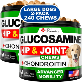 Vet Promise Glucosamine Dog Supplement Chondroitin 2 Pack Hip Joint Health All Ages Gentle Effective Mobility Comfort Daily Support (Option: 2pcs)
