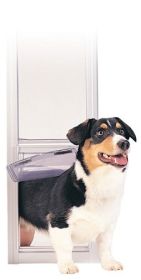 PetSafe Freedom Patio Panel Pet Door Sliding Door Easy Installation Aluminum Frame Soft Flap Adjustable Height Secure Weather Resistant (Option: Small / White)