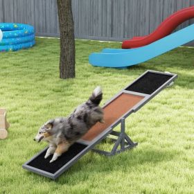 Wooden Dog Agility Seesaw 83 Inch Training Fir Wood Balance Obstacle Asphalt CCS (Option: Gray)