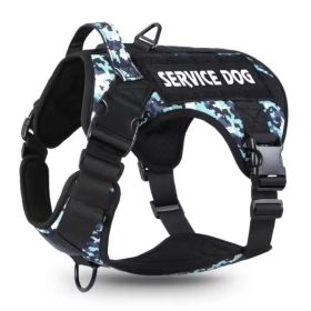 Hiphoppet Tactical Dog Harness Vest Durable Adjustable Breathable Polyester Nylon Quick Release Buckle CCW0263 (Option: Black camouflage-S)