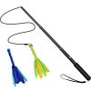 Unbranded Extendable Training Flirt Pole Dogs Adjustable Aluminum Lure Pole Long Nylon Rope Two Replaceable Plush Toys Outdoor Exercise