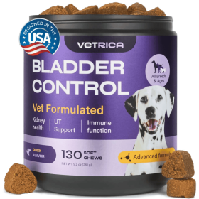 Vetrica Dog UTI Treatment Duck Flavor Chews Cranberry Bladder Control Kidney Support Urinary Tract Daily Wellness Supplement Design (Option: Duck)