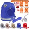 Reflective Dog Chest Harness and Leash Set Adjustable Mesh Padding High Visibility Night Walking Secure for Puppies Dogs