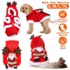 Meigu Pet Christmas Costume Antlers Santa Pattern Classic Color Matching Soft Skin‑Friendly Festive Holiday Puppy