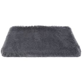 Aonai Long Plush Dog Bed Egg Crate Sponge Non Slip Bottom Cozy Warm Durable Removable Cover Puppy Supportive Sleep Design (Option: L)