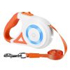 Retractable Dog Leash 16' Spotlight RGB Light Safety Lock Tangle-Free Tape CCS