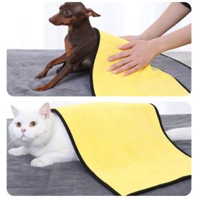 Unbranded Coral Velvet Pet Dry Towel Soft Absorbent Quick Drying Grooming Tool High Quality Thick Bath Towel (Color: [Large dog] 70 * 140cm, Size: yellow)