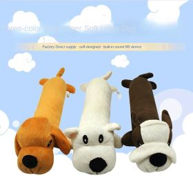 Unbranded Dog Toy Gnaws Plush Dental Sounds Stimulation Entertaining Interactive Play Soft Chew Puppy Training (colour: White dog)