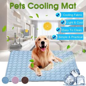 Unbranded Cooling Summer Dog Mat Pad Blanket Sofa Breathable Washable Dogs Car Travel Temperature Control (Color: mesh cloth blue, Size: S 50x40 cm)