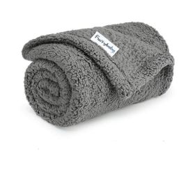 ALL4U Travel Dog Blanket Fluffy Warm Soft Fleece Plush Sleeping Throw Cozy Lightweight Comfort Layer Bed Couch Crate Snuggle Rest (Color: Gray, Size: L)
