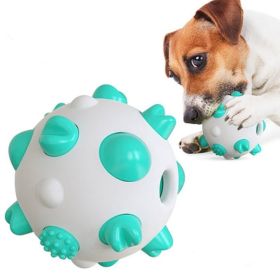 Unbranded Aggressive Chewer Spherical Dog Toy Breeds 360 Degree Dental Cleaning Durable Rubber Construction Balanced Chewing Strong (Color: Blue)