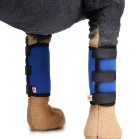 Supportive Dog Front Leg Brace Injury Recovery Arthritis Relief Wound Protection Joint Stability Secure Daily Support (Color: Blue)