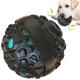 PawPartner Dog Ball Toy Squeaky Giggle Interactive Aggressive Chew Indestructible Durable Play Training (Color: Black Blue, Ships From: China)