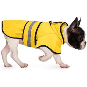 Pet Life Waterproof Reflective Raincoat Adjustable Strap Lightweight Slicker Hooded Jacket Dry Visible Outdoor Walking Gear (Color: Red, Size: large)